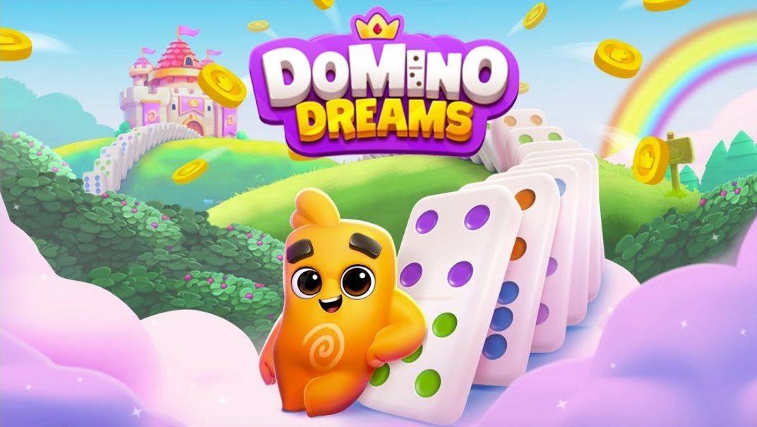 Domino Dreams gameplay showing coin balance and rewards